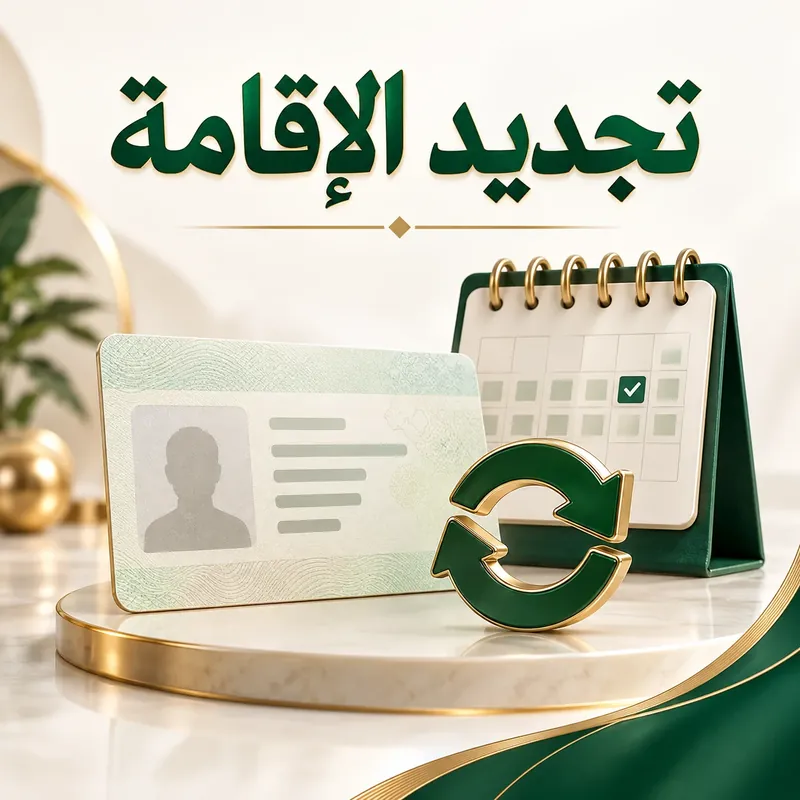 تجديد الإقامة: بطاقة إقامة رمزية وتقويم وسهم تجديد