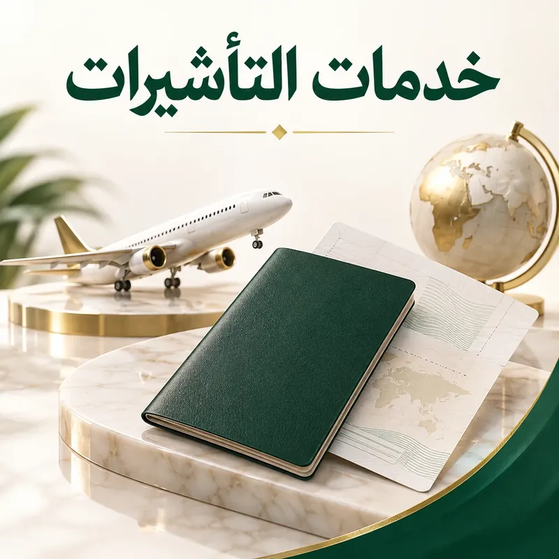 خدمات التأشيرات: جواز سفر وطائرة ومستند سفر